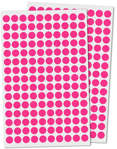 10mm Klebepunkte Etiketten Aufkleber Selbstklebende - (15.000 Stück, Rosa)