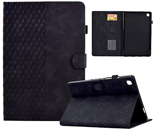 Vkooer Coque pour Samsung Galaxy Tab A7 Lite 8,7 Pouce Housse SM-T220/T225 Cuir PU Etui Flip Cover Poche Case Treillis avec Support pour Tablette Samsung Tab A7 Lite, Noir
