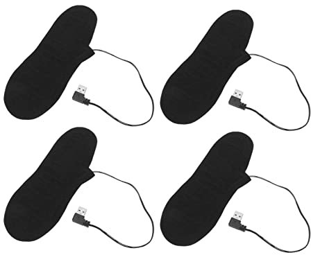 4 Calcetines Calefactables, Plantillas EléCtricas Calefactables, Calentadores De Pies, Recargables por Usb, Calcetines Calefactables a Batería, Calcetines Calentadores de Invierno para Esquí, Senderis