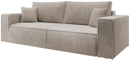 Selsey Sofa Schlafsofa Couch Mit Stauraum Schlaffunktion Pflegeleicht Polyurethanschaum Kordsamt Weich Beige Farese