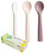 Petite Cuillere Bebe 1er Age pour Repas bebe - Lot de 3 Cuillere D'Apprentissage bebe - Couverts Bébé Silicone Sans BPA - Ergonomique, Douce et Souple avec Bout Arrondi