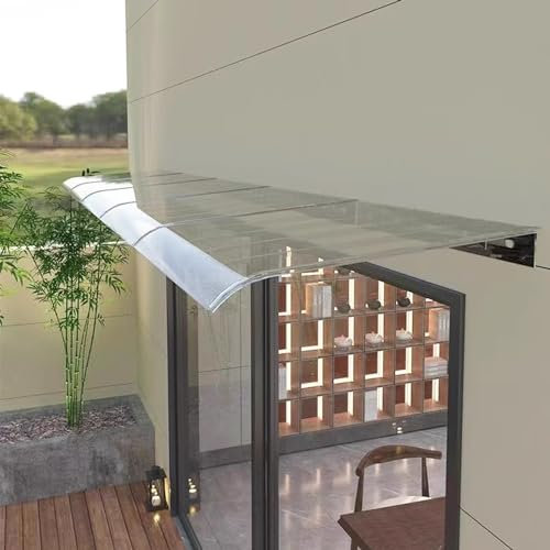 Zlovne Door Awning, Front Door Canopy, Window Rain Roof Cover, Polycarbonate Roofing Sheets, Outdoor Garden Canopy, Snow and Winds Protection (40x130cm/16x51)