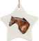 Christbaumschmuck Keramik Geschenkanhänger Mit Hanfseil Weihnachtsdeko Lustiges Pferd Kommt Aus Rissiger Wand