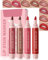 Lip Tint Stain Marker Pen Set-4 Stück Feuchtigkeitsspendende Wasserfester Abnehmbarer Lippenstift Lippenkonturenstift,Long Lasting Colour Lip Marker,No-Transfer Lipgloss,Natürlicher Tattoo Matt Effekt