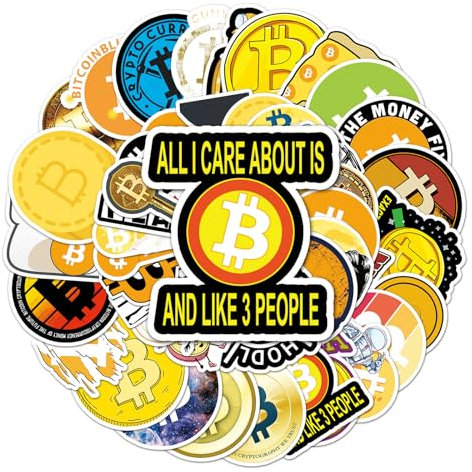 Bitcoins Aufkleber Sticker Set Kinder Teenager 50 Stück Tiere Wasserfeste Vinyl Decals Laptop Skateboard Koffer Helm Auto Fahrrad Handy Motorrad Fahrrad Scrapbook Mitgebsel Tagebuch Tassen