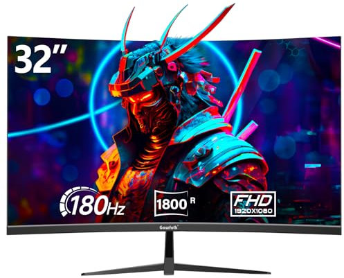32 inch Gaming Monitor 1800R Curved Computer Monitors 165HZ/180HZ, FHD 1080p PC Monitors VA Screen for Home, Office and Dormitory