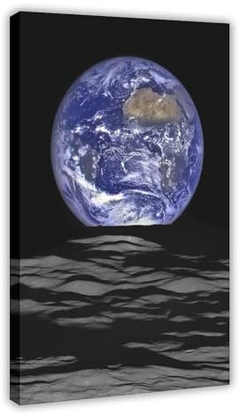 FISH DRAGATE Apollo 8 Earthrise 3 Leinwand-Poster, Schlafzimmer-Dekor, Sportlandschaft, Büro, Raumdekoration, Geschenk, Rahmen-Stil, 40 x 60 cm