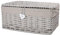 Natural Wicker Storage Basket With Lid Underbed Storage Gift Basket (Cream, Large)