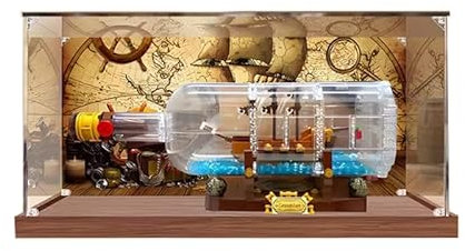 BoHeart Acrylic Display Box, Compatible with Le*go 21313 Ship in a Bottle Model Kit, Collectible Gift Display Box, Organizer (Box Only) (transparently)