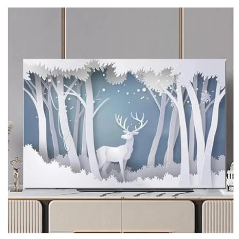 VNSMM Outdoor tv Cover TV-Abdeckung, TV-Staubschutztuch, 32–75 Zoll, niedliche Mode, europäischer Stil, Monitorabdeckung, schützt den LED-Bildschirm bildschirmschoner(02,50inch(113x70cm))