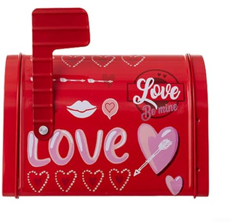 Valentinstag Briefkasten Candy Box zum Aufbewahren von Süßigkeiten und kleinen Briefen bei Feiern (rot)