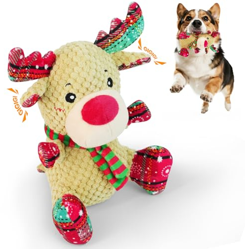 ROSAUI Hundespielzeug Weihnachten, Quietschend Spielzeug für Große Mittlere Kleine Hunde. Geschenke für Hunde,