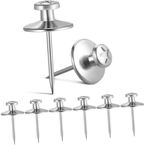 Gadpiparty 50 Pcs Double-Headed Picture Hanging Nails for Wall Compact Zinc Alloy Tacks with No Wall Damage Reusable Heavy Duty Hooks for Plasterboard Secure and Practical Hanging