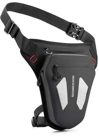 ROCKBROS Beintasche Motorrad, Hüfttasche Gürteltasche mit Verlängerungsgurt | Reflektierend, für Outdoor Wandern Reise Radfahren