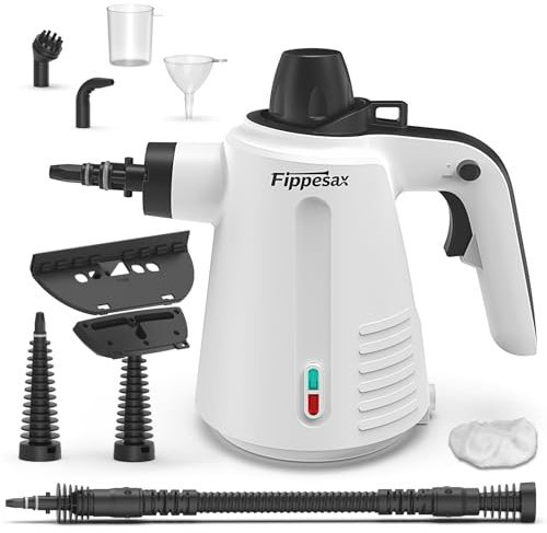 Dampfreiniger Handgerät, 1050 W, 3,5 bar Handdampfreiniger mit 9 Zubehörteilen Chemiefreier Dampfreiniger für den Hausgebrauch auf Böden, Teppichen, Fenstern, Möbeln und in Küchen