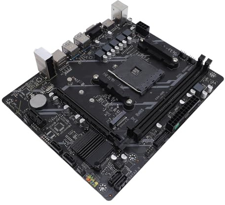 Jiawu Scheda Madre B450, Supporta CPU di Prima Quinta Generazione Scheda Madre con Socket AM4 DDR4 da 64 GB a 2 e 5 Fasi, DDR4 con Slot M.2 NVME Gigabit Ethernet, per PC Desktop da Gioco