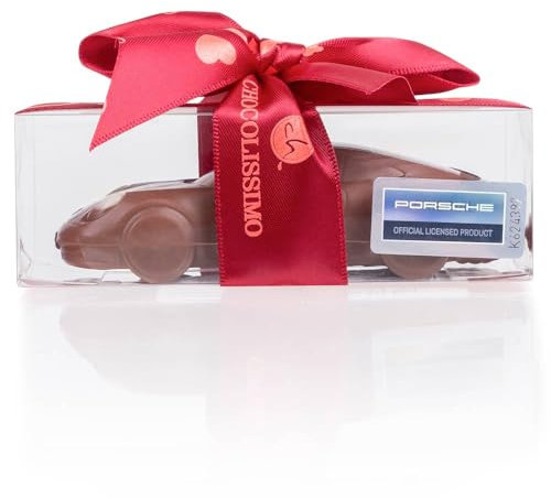 CHOCOLISSIMO - Liebes Geschenk - Auto aus Schokolade - Mini Porsche 911 Carrera - Jahrestag, Geburtstag, Männer, Papa, Partner, Freund, Boyfriend, Autoliebhaber, Shoko Frauentag Ostern Herz Kinder