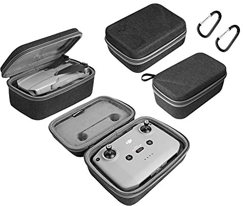 O'woda Air 2S/ Mavic Air 2 Tragetasche für Drohnen + RC Tragbare Tasche, mit 2 Karabiner, Tragbare wasserdichte Schutzhülle, 2 in 1 Schutztasche Reisetasche für DJI Air 2S/ Mavic Air 2 Zubehör, Grau