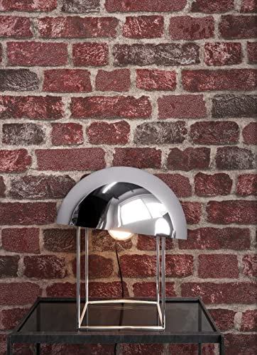 NEWROOM Steintapete Tapete Rot Mauer Stein Modern Vliestapete Modern Vlies moderne Design 3D Optik Steintapete Ziegelstein Backstein Mauerwerk Klinker Loft inkl. Tapezier Ratgeber