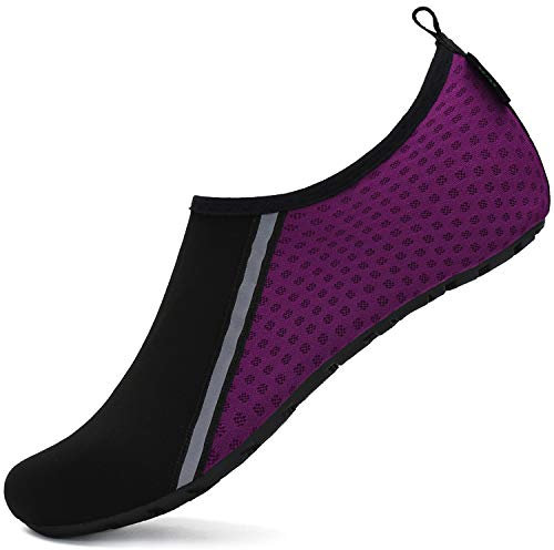 SAGUARO Hombre Mujer Zapatos de Agua Playa Escarpines Zapatillas de Deportes Acuáticos Buceo Surf Snorkel Yoga Piscina, Morado 38/39