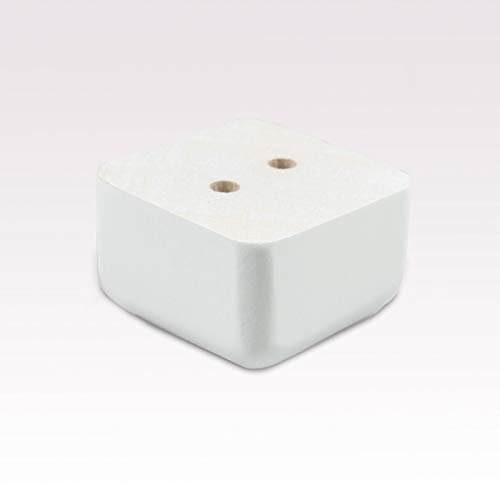 4X Möbelfüße Holz Sofafuß Tischfuß Möbelfuß Schrankfuß Holzbeine gerade eckig Buche/Eiche (3 x 5 x 5 cm (HxBxT), Weiß)