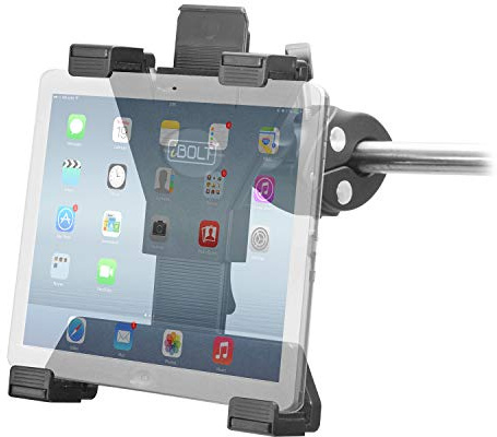 iBolt TabDock Grip- Post/Pole mount for Carts, Wheelchairs, Boats, Tripods, Gym Equipment, Strollers, Golf Carts, Tractors Etc. Fits 7-10 inch tablets and Posts 18mm-35mm in diameter