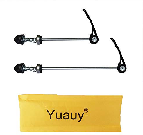 Yuauy Bicycle Quick Release Skewers Axle Front and Rear Skewers Steel for Mountain Bike Road Bike Black