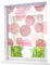 Raffrollo mit Kreis-Motiven Druck Design Rollos Voile Transparent Vorhang (BxH 80x140cm, Pink mit U-Haken)
