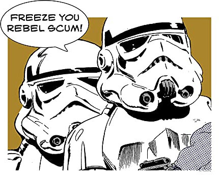 Komar Wandbild | Star Wars Classic Comic Quote Stormtrooper | Kinderzimmer, Jugendzimmer, Dekoration, Kunstdruck | ohne Rahmen | WB120-50x40 | Größe: 50 x 40 cm (Breite x Höhe)
