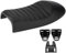 Motorradsitze aus Retro PU Leder Qiilu Sitzbank für CG125 GN CG CB200 CB350 CB400SS CB500 CB750 SR400 SR500 XJ XS (4 Auswahl)(schwarz 1)