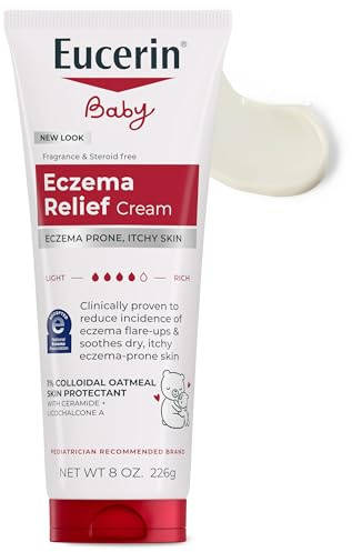 Eucerin Baby Eczema Relief Body Cream, Fragrance Free Baby Eczema Cream with Colloidal Oatmeal, Ceramide-3 and Licorice Root Extract, 8 Oz Tube