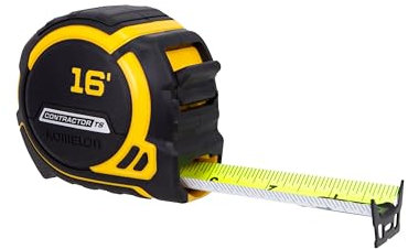 Komelon Contractor TS 93416 Maßband mit breiter Klinge und rückseitigem Druck, manuelle Verriegelung, langer Standout