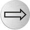 Schild - Richtung | Türschild aus aus Aluminium | Edelstahloptik selbstklebend Ø 75 mm