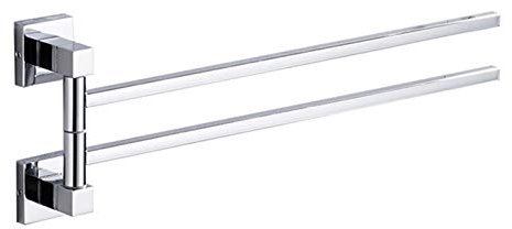 WPHH Porta Asciugamani per attività, Portasciugamani A Tubo Quadrato Girevole A 180 °, Mensola da Bagno Porta Salviette A Parete in Acciaio Inossidabile,2 Bar