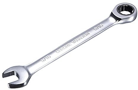 sourcing map 9/16 Inch Ratcheting Combination Wrench SAE 72 Teeth 12 Point Ratchet Box Ended Spanner Tools, Cr-V