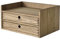 KIRIGEN Wood Desktop Organizers with Drawers Home Workspace Office Supplies Wooden Storage Box Shelf Case Hold Makeup Box with 2 Drawers and 1 Shelves Dark Brown