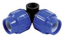 PP-Fitting Bogen mit Abzweig 25mm x 1/2 IG 16 bar Klemmverbinder Verschraubung PE-Rohr