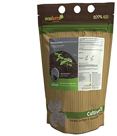CULIVERS Farina di Roccia 1 kg E Basalto in Polvere. Rock Farine. Fertilizzante Ecologico A Base di Silicio Che Fornisce Microelementi per Tutti I Tipi di Piante