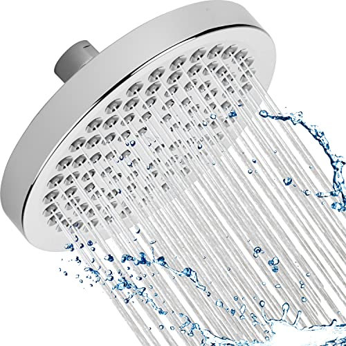 Aqua Elegante High Pressure Rain Shower Head - 6 Inch Luxury Rainfall Showerhead - Great Flow And Best Overhead With Adjustable Extension Arm, 1.8 GPM - Chrome & California Certified
