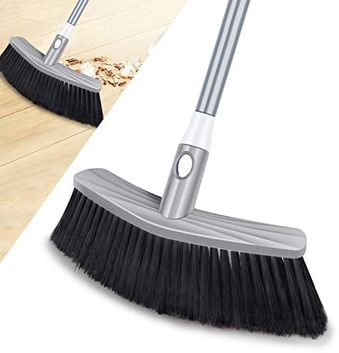Broom Indoor Sweeping Broom Brush with Long Handle, UMAYCOOL Kitchen Indoor Floor Brush with Dense Soft Bristles Perfect for Sweeping Room Office Kitchen