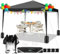 COBIZI Pavillon 3x3m Wasserdicht Pop Up Pavillon 3x3 faltbar Faltpavillon Gartenpavillon Partyzelt Faltzelt 3x3 höhenverstellbar Bierzelt mit 4 Sandsack（Schwarz