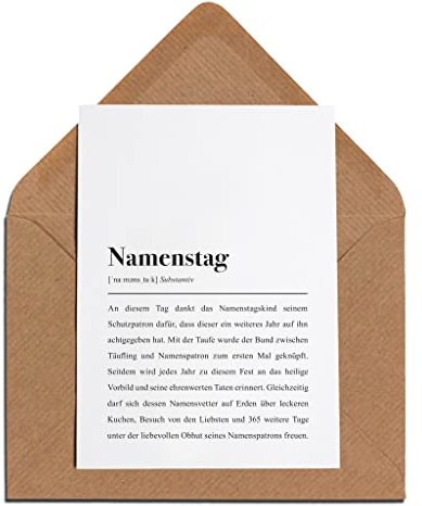 Namenstag Definition: Namenstagskarte mit Umschlag