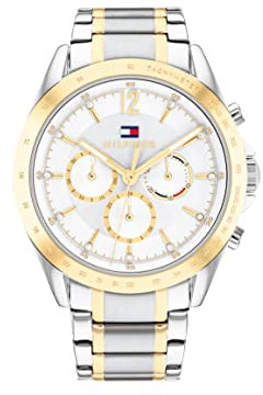 Tommy Hilfiger Montre Analogique Multifunction à Quartz pour Femme avec Bracelet en Acier Inoxydable à Deux Coloris - 1782555