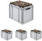 PROREGAL SuperSparSet 4x Eurobox NextGen Seat Box Camouflage | HxBxT 36,5x30x40cm | 30 Liter | Griffe offen | Eurobehälter, Sitzbox, Transportbox, Transportbehälter, Stapelbehälter