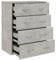 vidaXL Kommode mit 4 Schubladen Schubladenschrank Sideboard Schrank Mehrzweckschrank Aufbewahrungsschrank Beistellschrank 60x30,5x71cm Betongrau