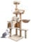 HOMIDEC Árbol Rascador para Gatos, 145cm, Torre de Escalada Estable con Varios Niveles, Actividades para Gatos con 7 Postes de sisal, 5 Plataformas, 2 nidos
