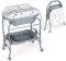 COSTWAY Bañera Bebe con Cambiador 4 en 1, Bandeja de Baño y 4 Ruedas Bloqueables, Cambiador Bebe Portátil y Plegable con Cesta de Almacenaje, Cojín Impermeable, Carga 35kg(Gris)