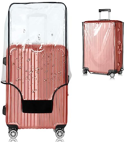 Esholife Transparente PVC-Gepäckabdeckung, Protektoren, Kofferabdeckung für Koffer, TSA-geprüft, Schwarzer Rahmen, S(18-21inch Luggage)
