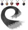 Kurtzy Cordon para Colgante Cuello - 120x Cordón Colgante Negro de Poliéster de 50 cm - con Cadena y Cierre de Mosquetón - Cuerda para Hacer para Collares Pulseras y Tobilleras