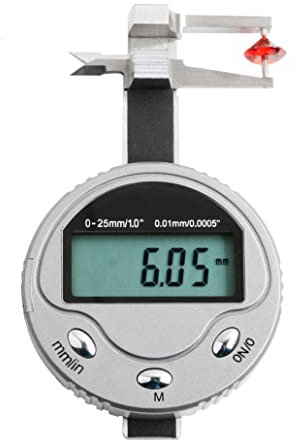 Outils de mesure d'épaisseur de pierre précieuse de diamant de jauge numérique ronde multifonction Mini pied à coulisse de poche 0-25mm 0.01mm small gift